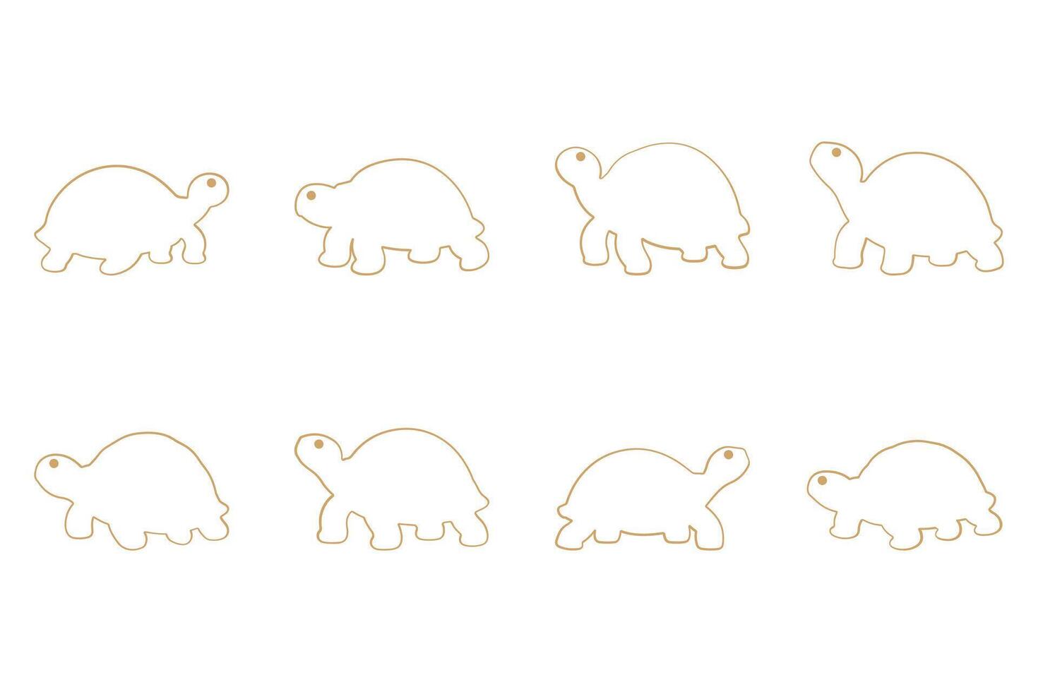 Tortoise Outline Icon Set. Animal Illustration Design vector