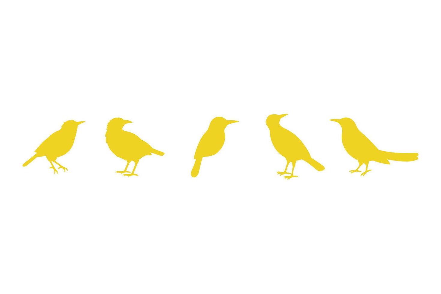 Weaver Bird Silhouette Icon Set. Animal Illustration Design vector