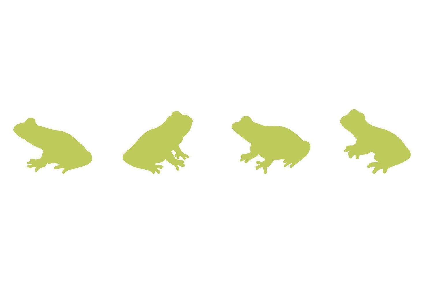 Tree Frog Silhouette Icon Set. Animal Illustration Design vector
