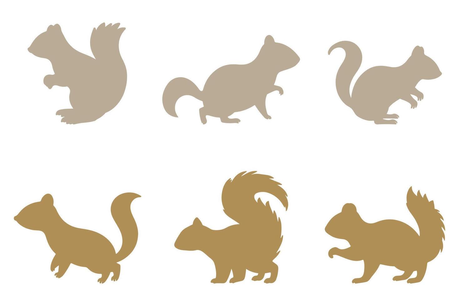 Squirrel Silhouette Icon Set. Animal Illustration Design vector