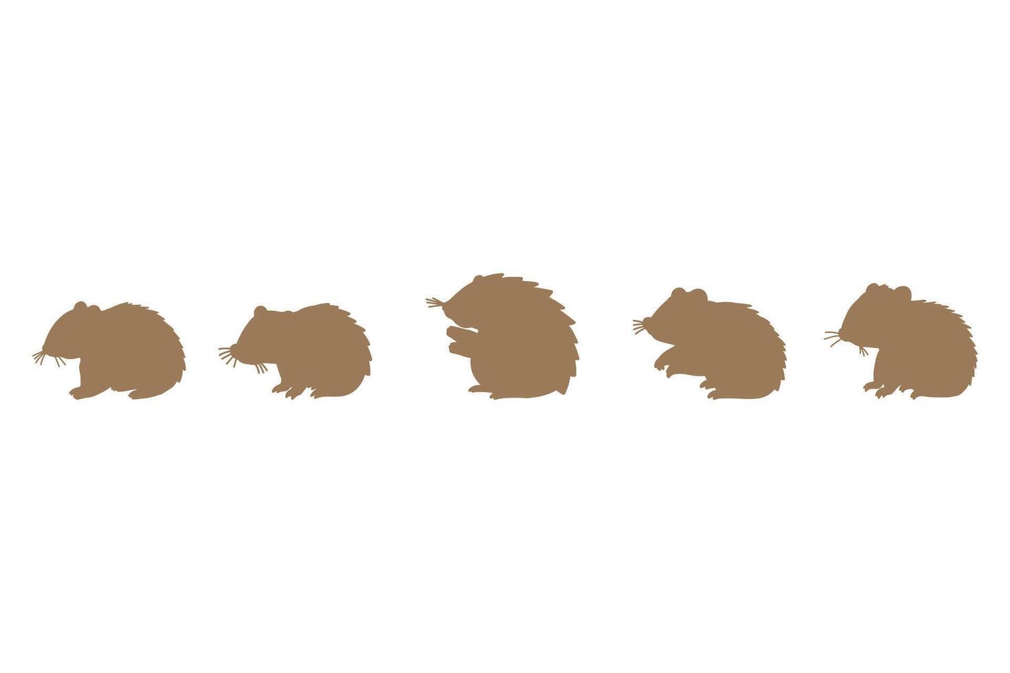 Wombat Silhouette Icon Set. Animal Illustration Design vector