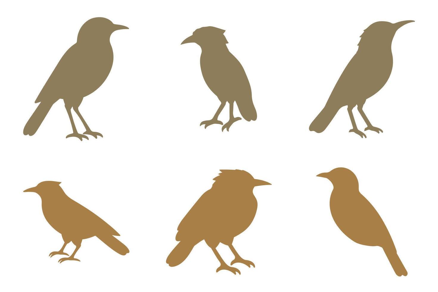 Xenops Bird Silhouette Icon Set. Animal Illustration Design vector
