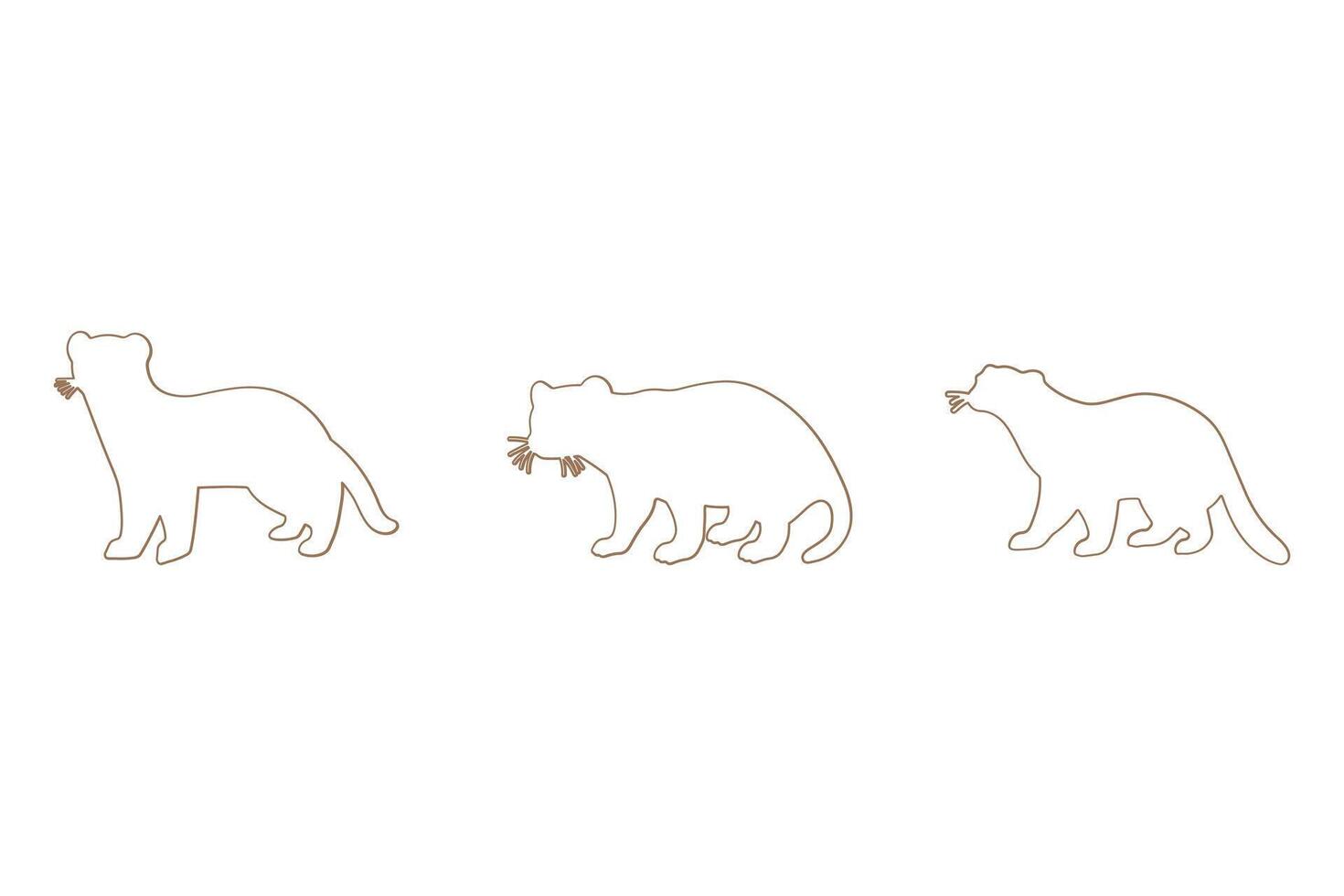 Stone Marten Outline Icon Set. Animal Illustration Design vector