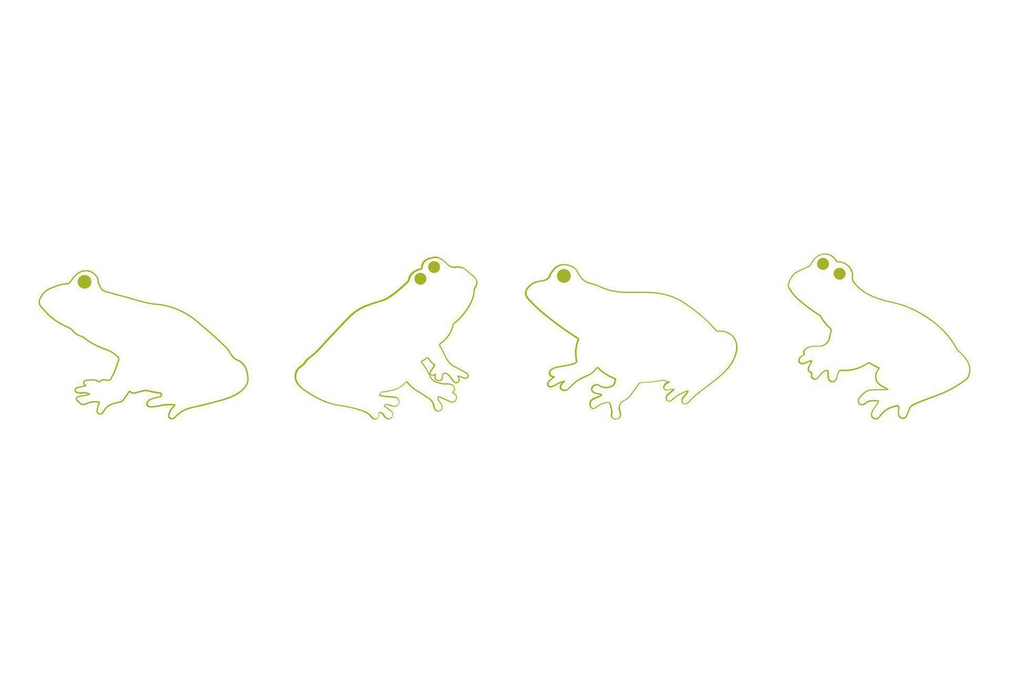 Tree Frog Outline Icon Set. Animal Illustration Design vector