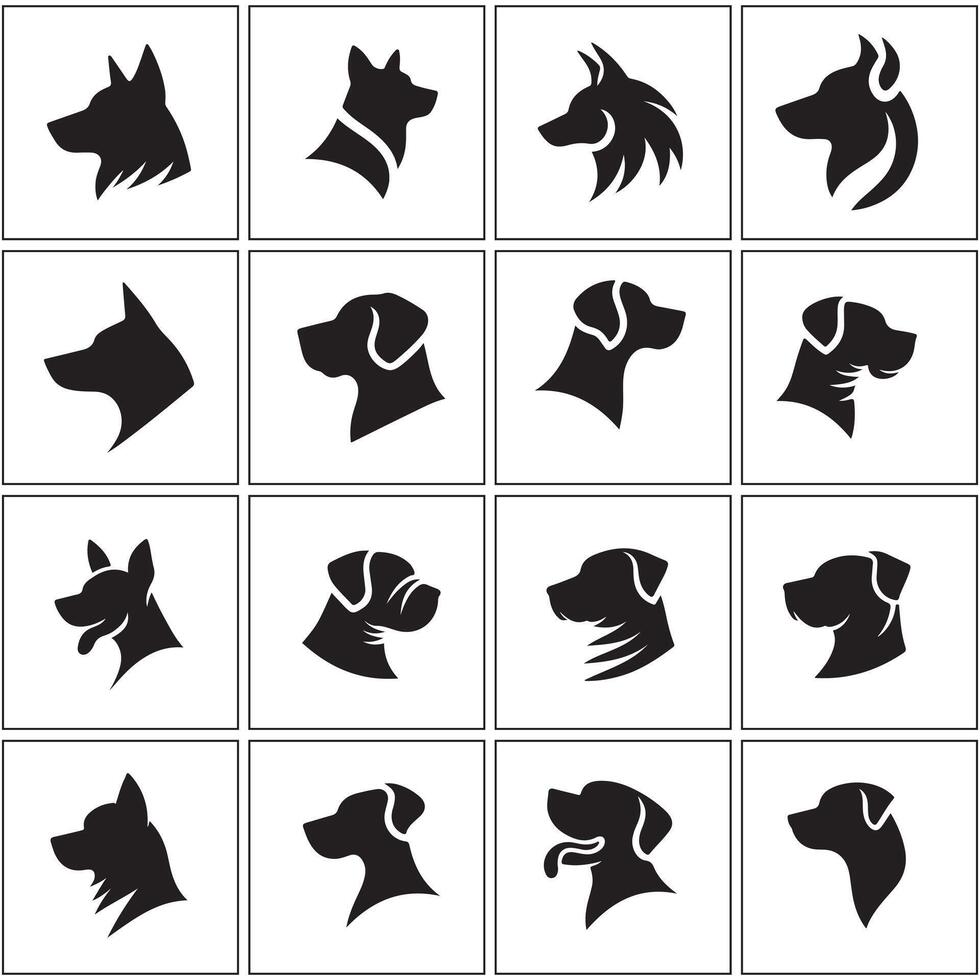 dog icon set design on a white background vector