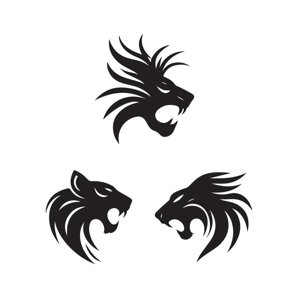 lion head logo design on a white background vector