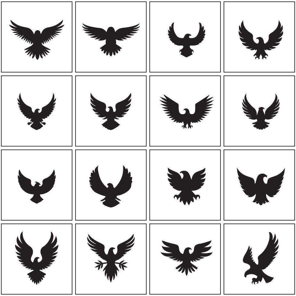 eagle icon set design on a white background vector