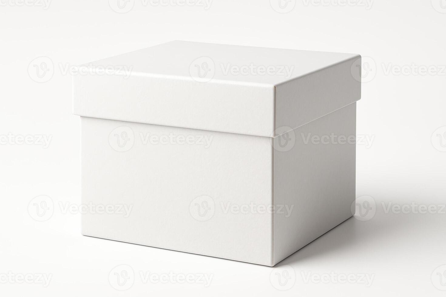 White Square Cardboard Box With Matte Finish on Isolated Clean Background in Ultra High Resolution for Professional Studio Use With High Definition Detail photo