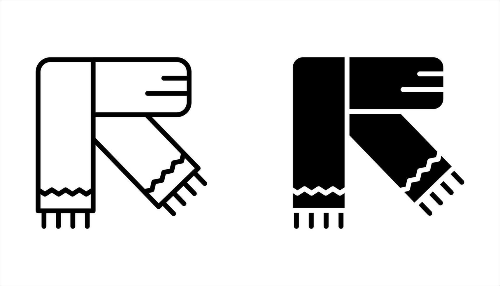 scarf icon set on white vector