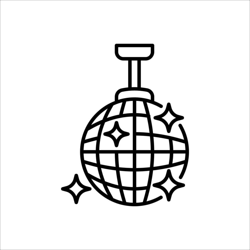 disco ball icon on white background. vector