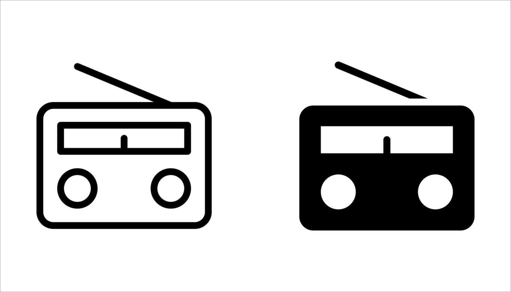 radio icon set on white background vector