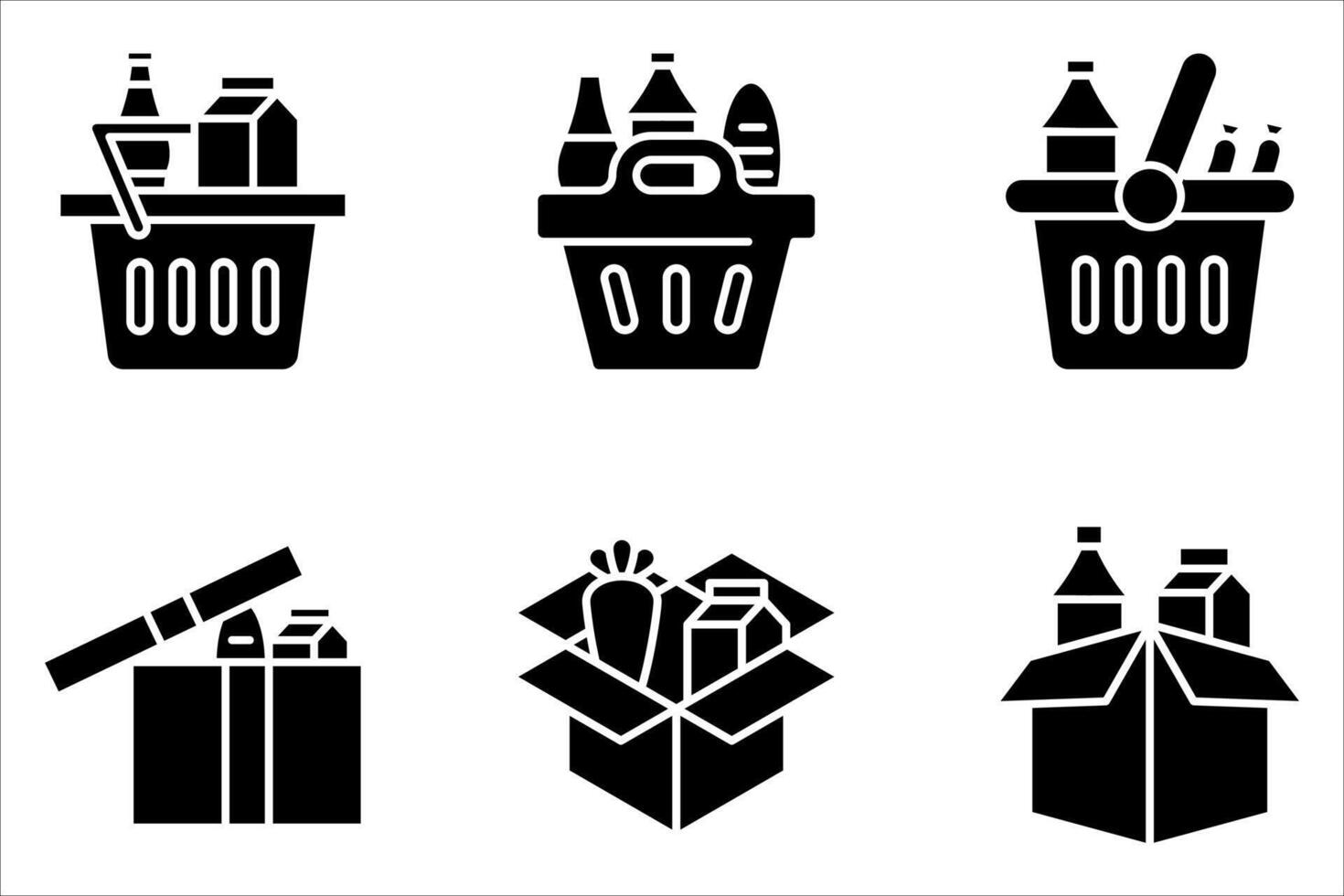 food donation icon set vector