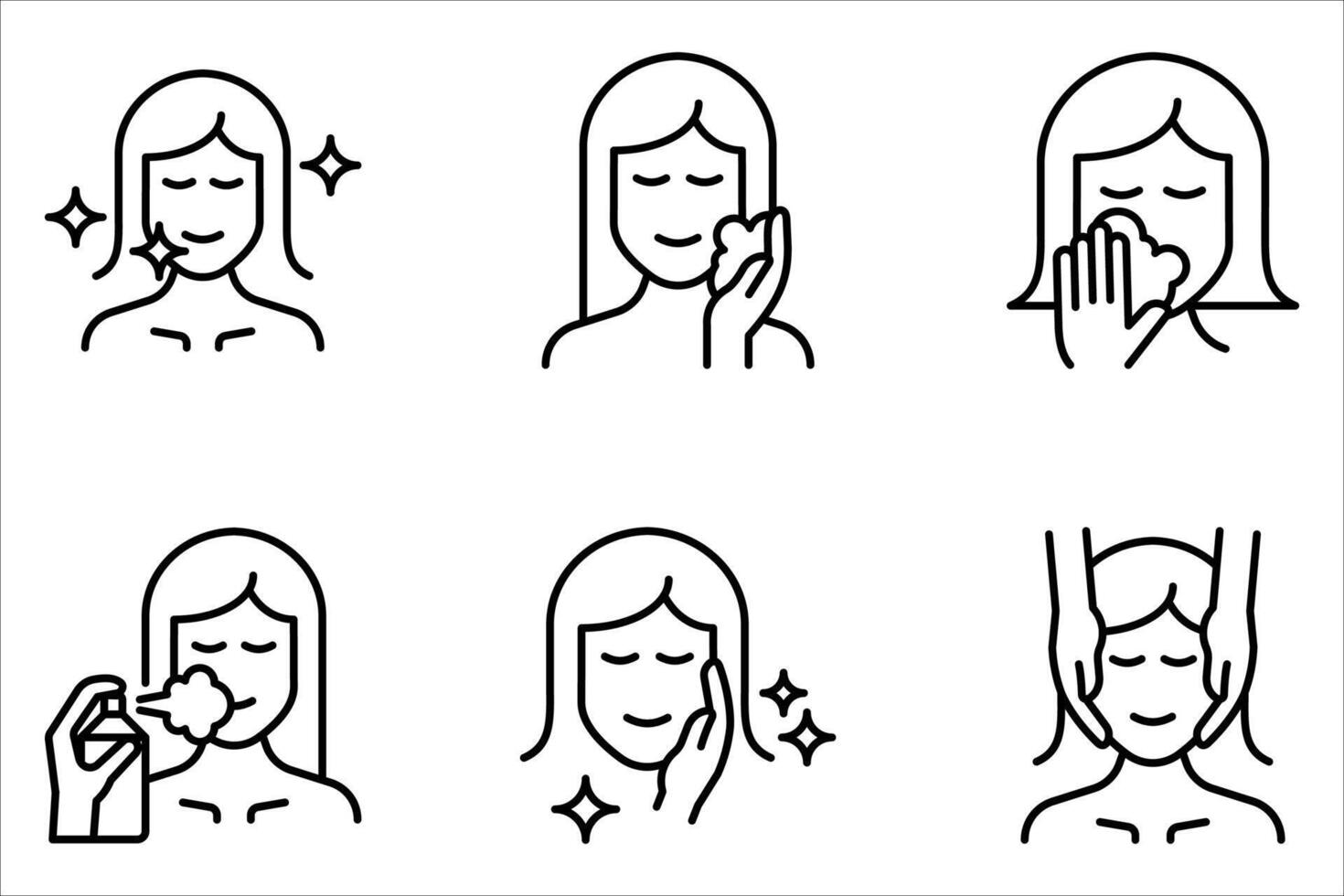 skin care icon set vector