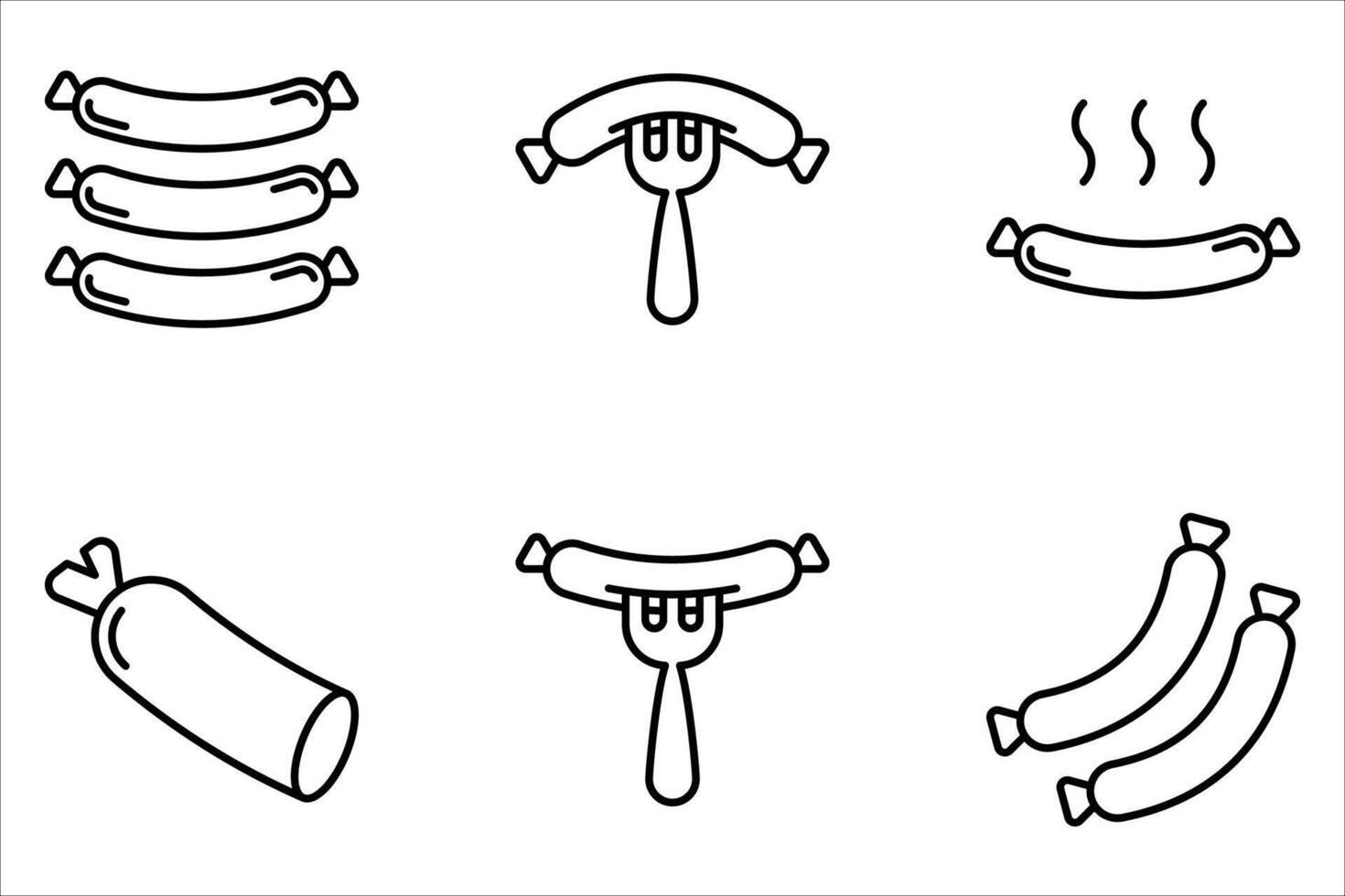 sausage icon set vector