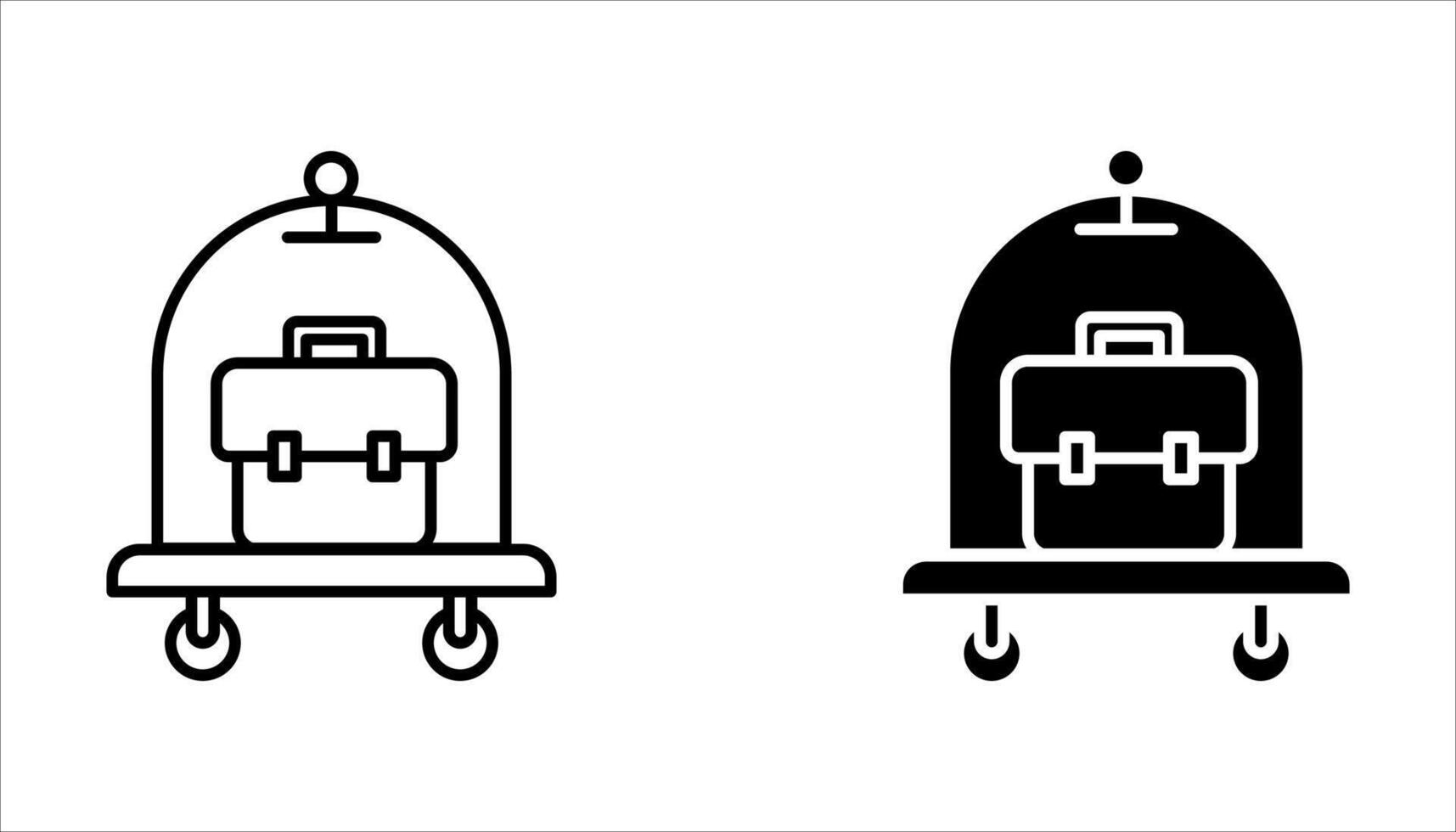 trolley luggage icon set on white vector