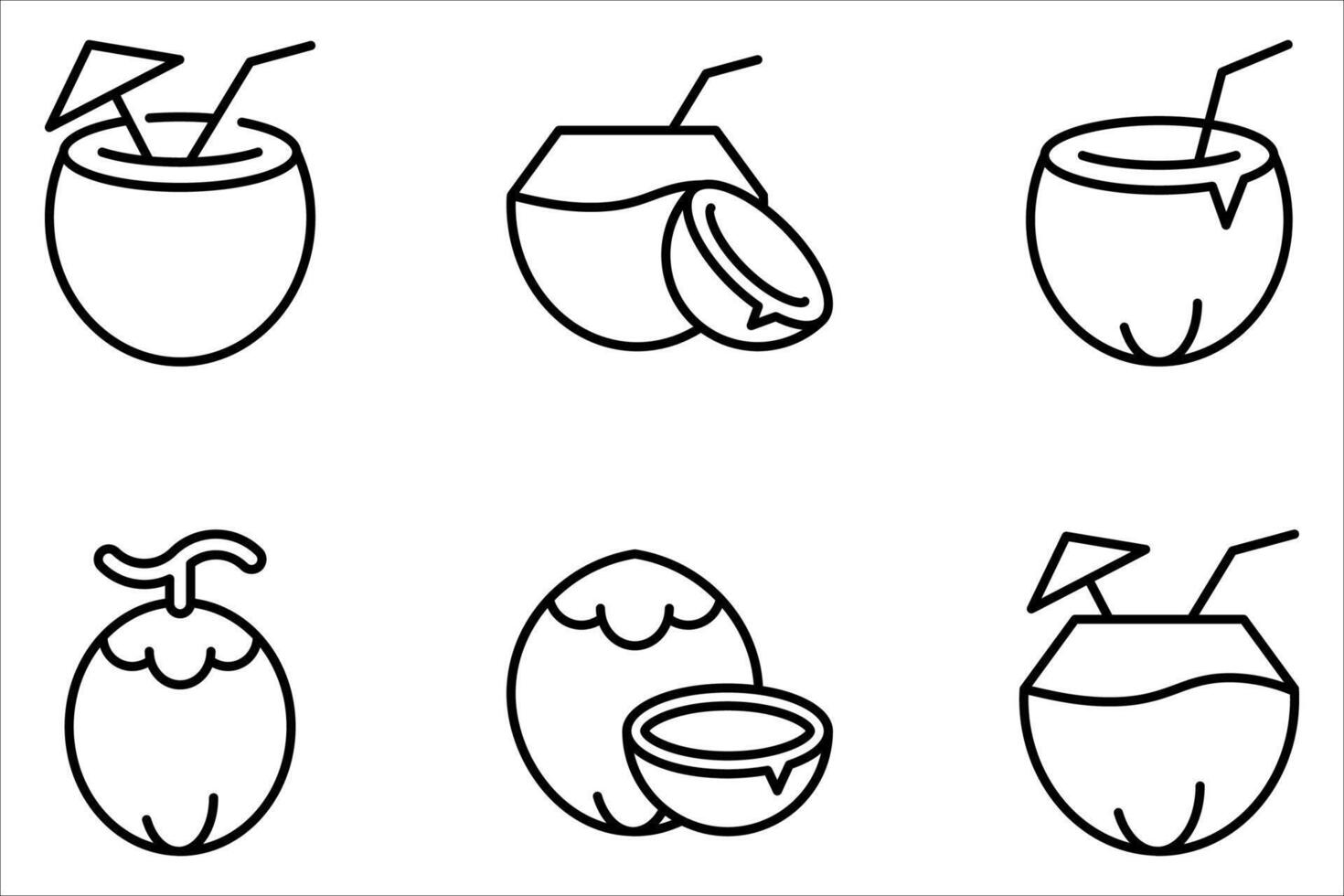 coconut icon set vector