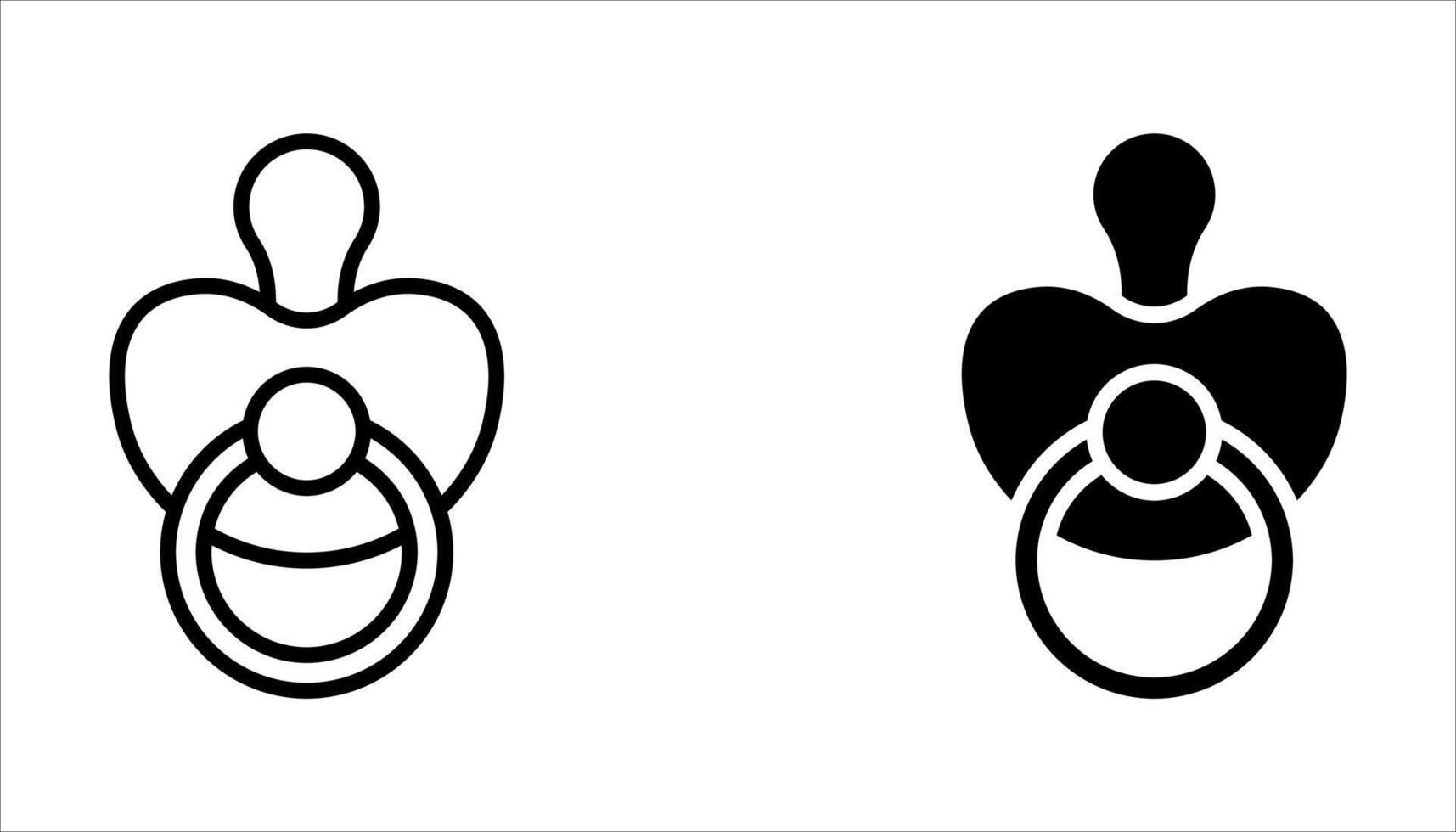 pacifier icon set vector