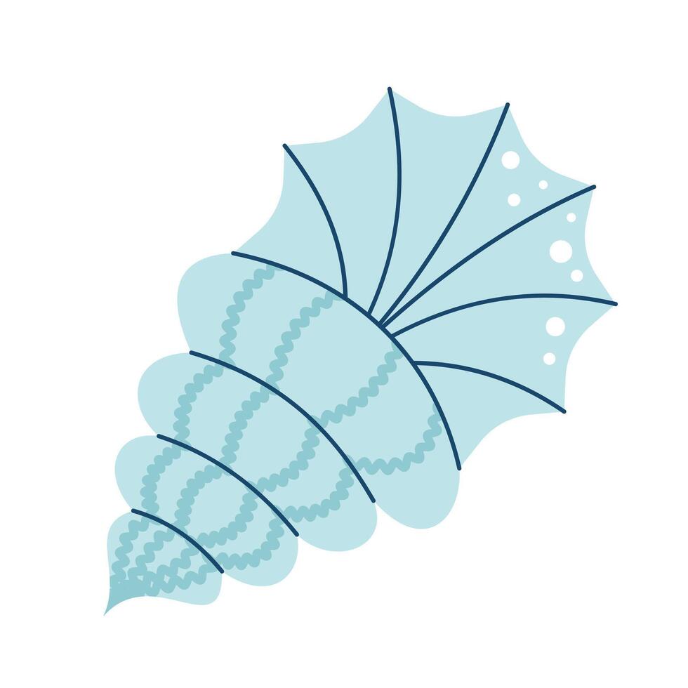 Seashell. Nautical and ocean theme. Flat illustration vector