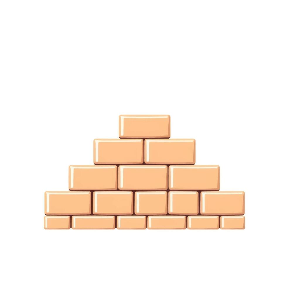 Pixelated Beige Brick Pyramid vector
