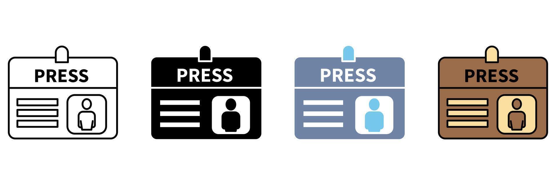 press pass concept line icon. Simple element illustration. vector