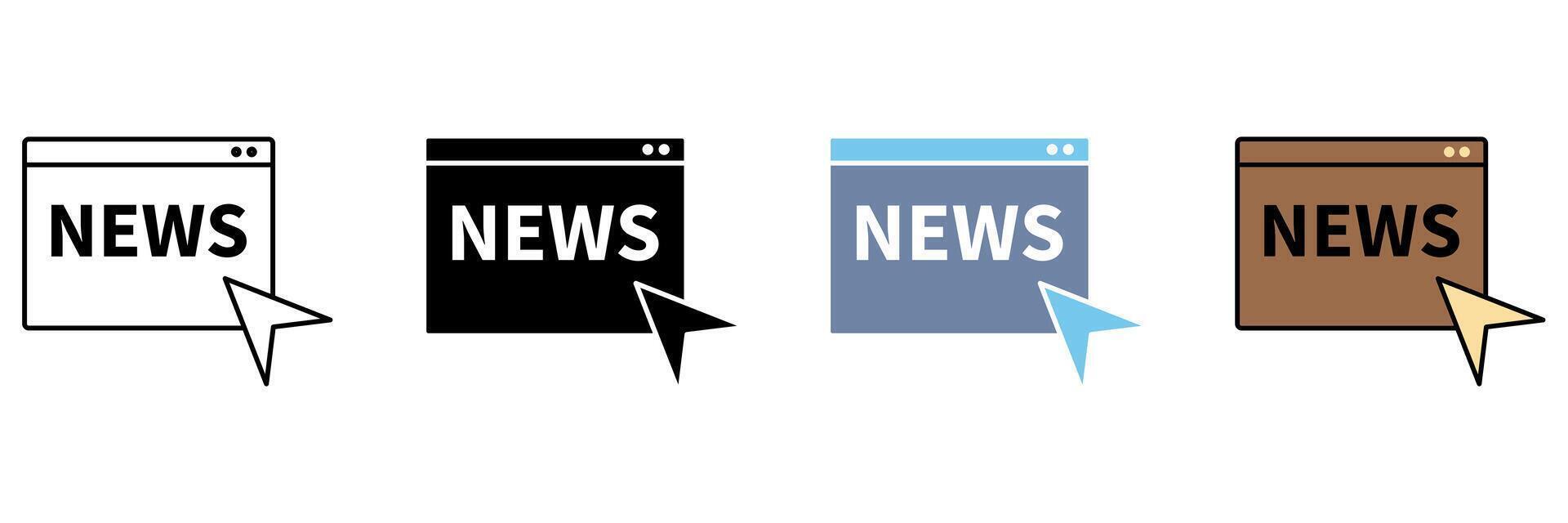 online news concept line icon. Simple element illustration. vector