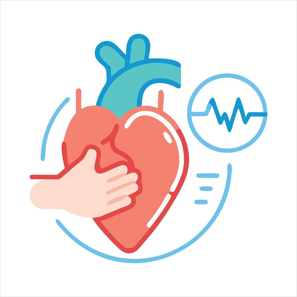 Heart Health Care Protecting and Monitoring Your Cardiovascular System. vector