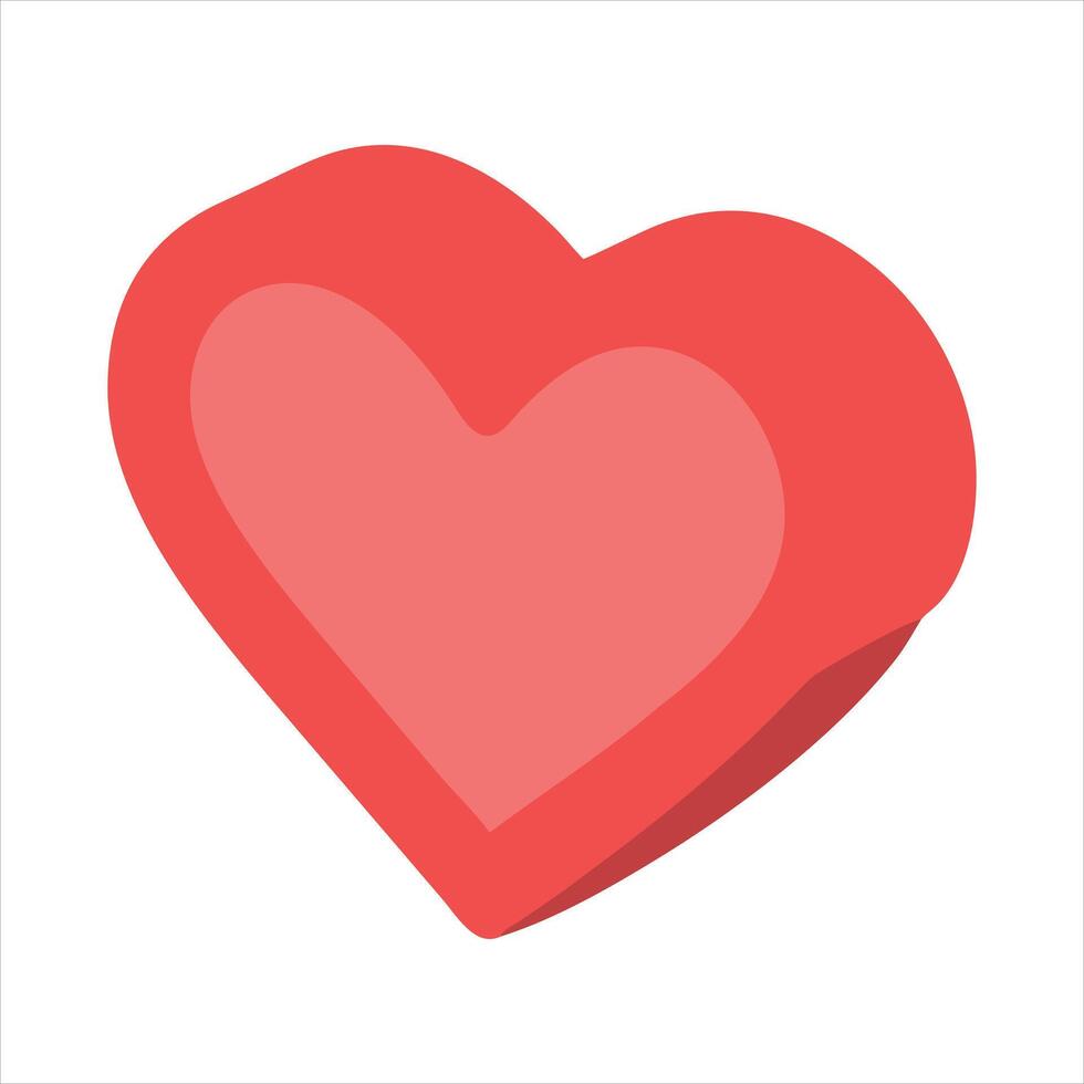 Red Heart Shape, Love Symbol, Valentines Day, Romance, Affection, Passion, Care, Relationship, Emoti. vector