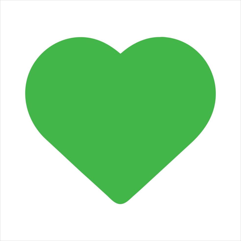 Green Heart Shape Icon Simple, Solid, Graphic Design Element. vector