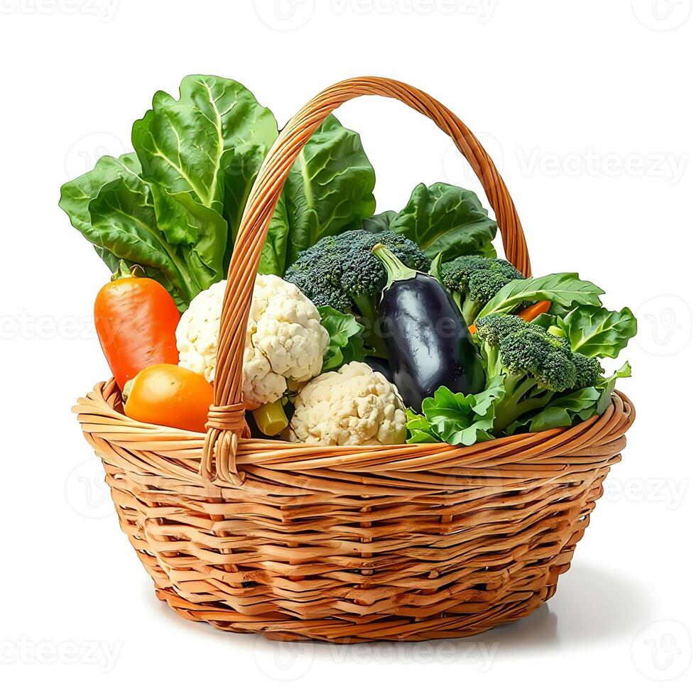 Fresh Harvest A Basket of Vibrant Vegetables photo
