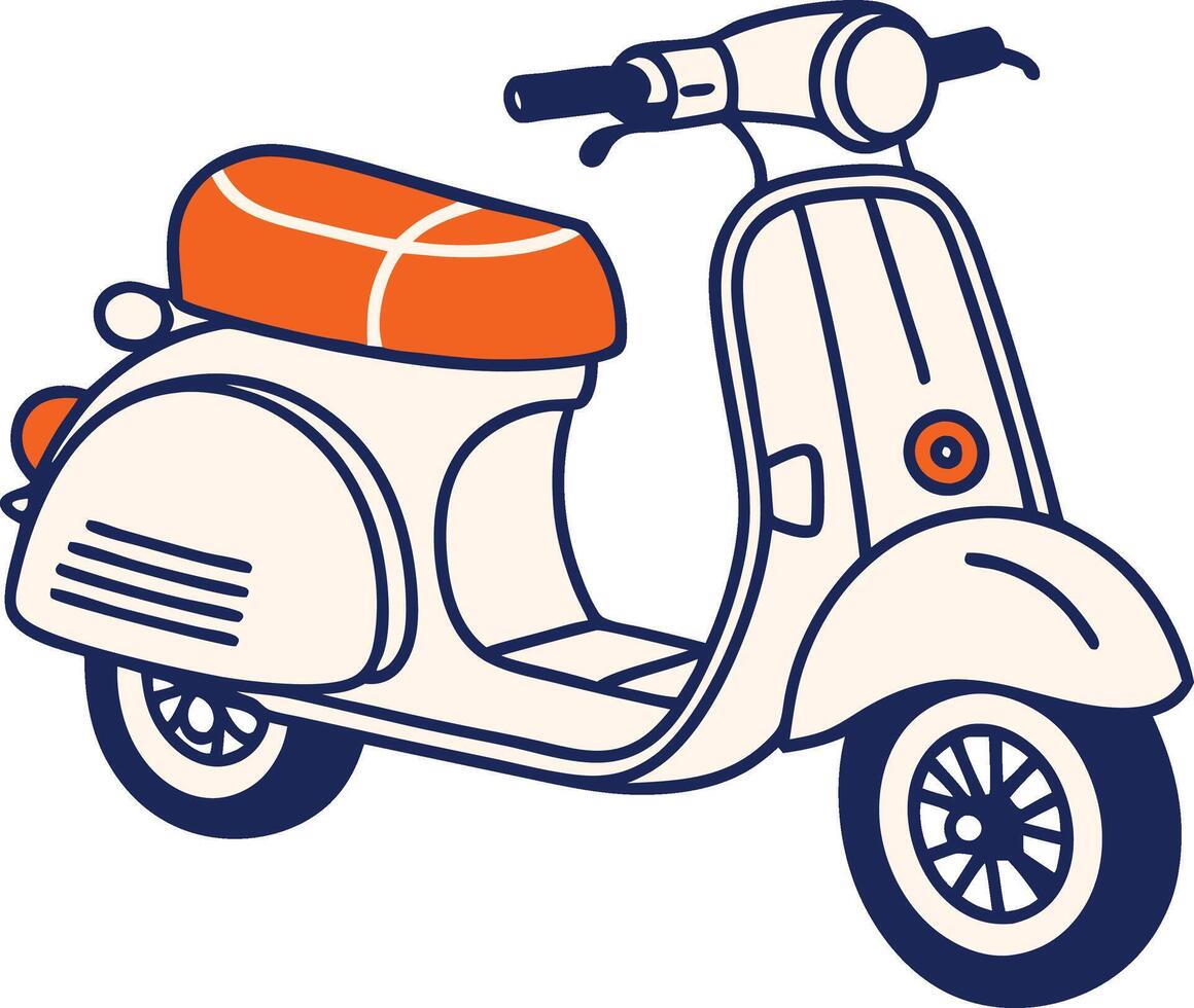 Retro Scooter Illustration vector