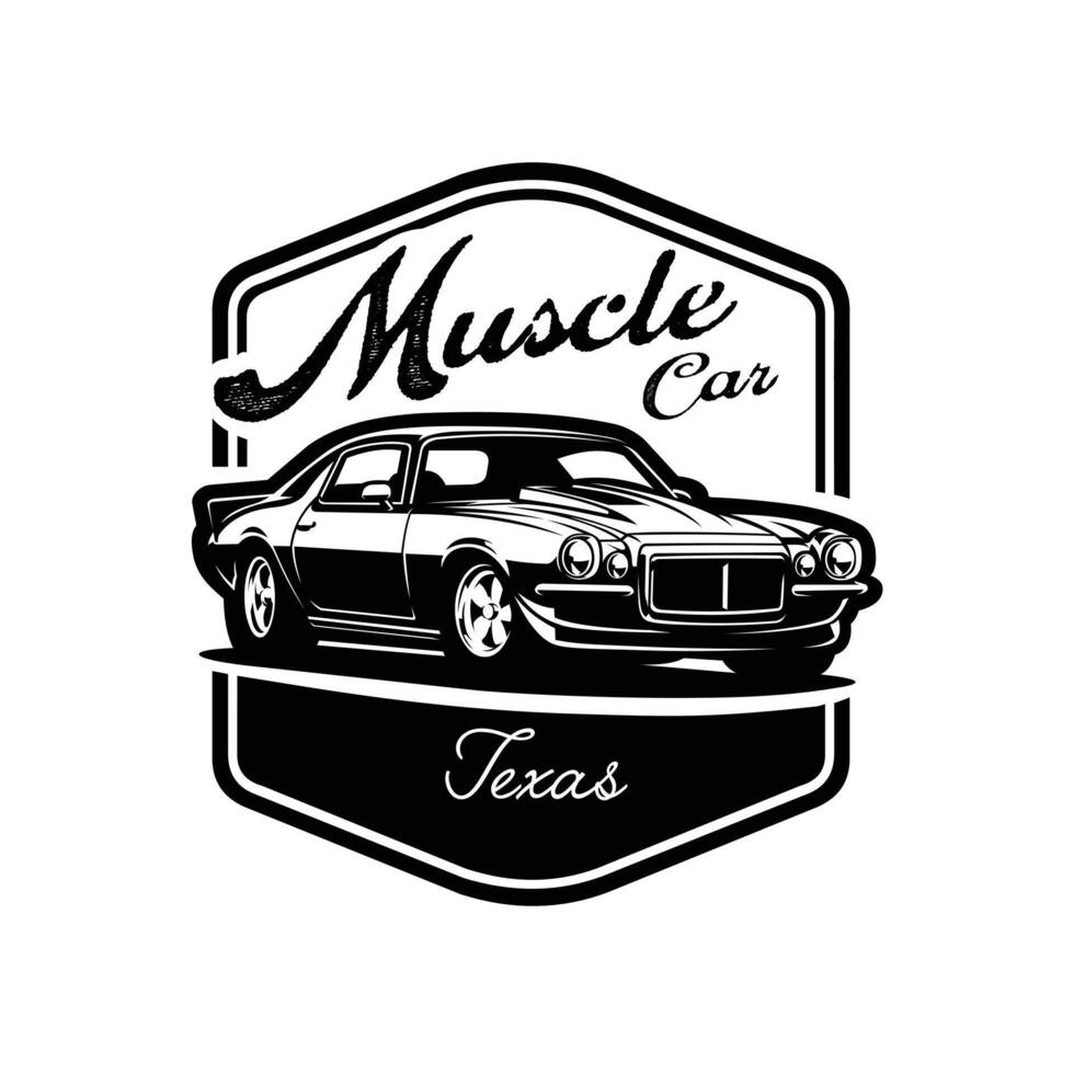 Classic Muscle Car Badge Logo Isolated vector