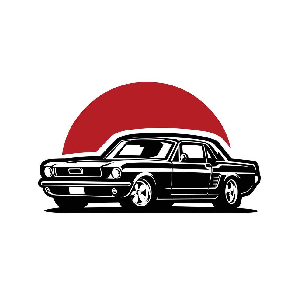 Classic American Muscle Car Isolated vector