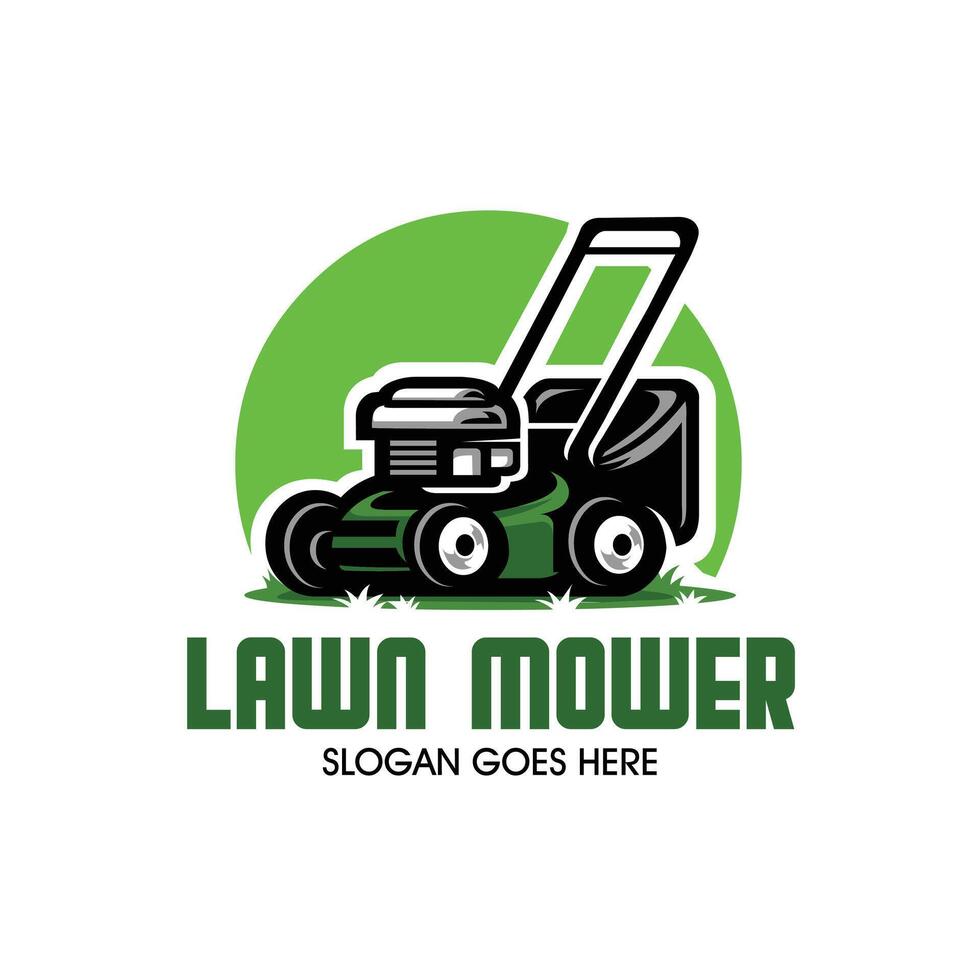 Lawn Mower Logo Design. Best for Lawn Care and Service Illustration vector