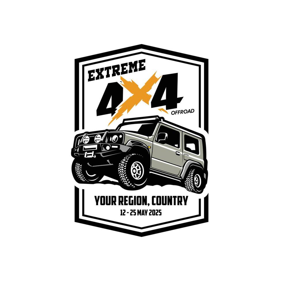 4x4 Offroad Adventure Overland Badge Logo Isolated vector