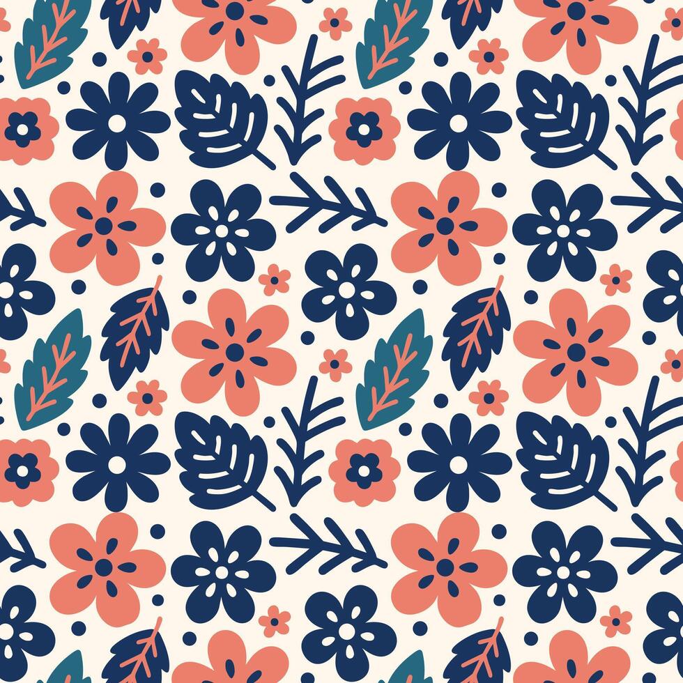 Floral Pattern with Dark Background vector
