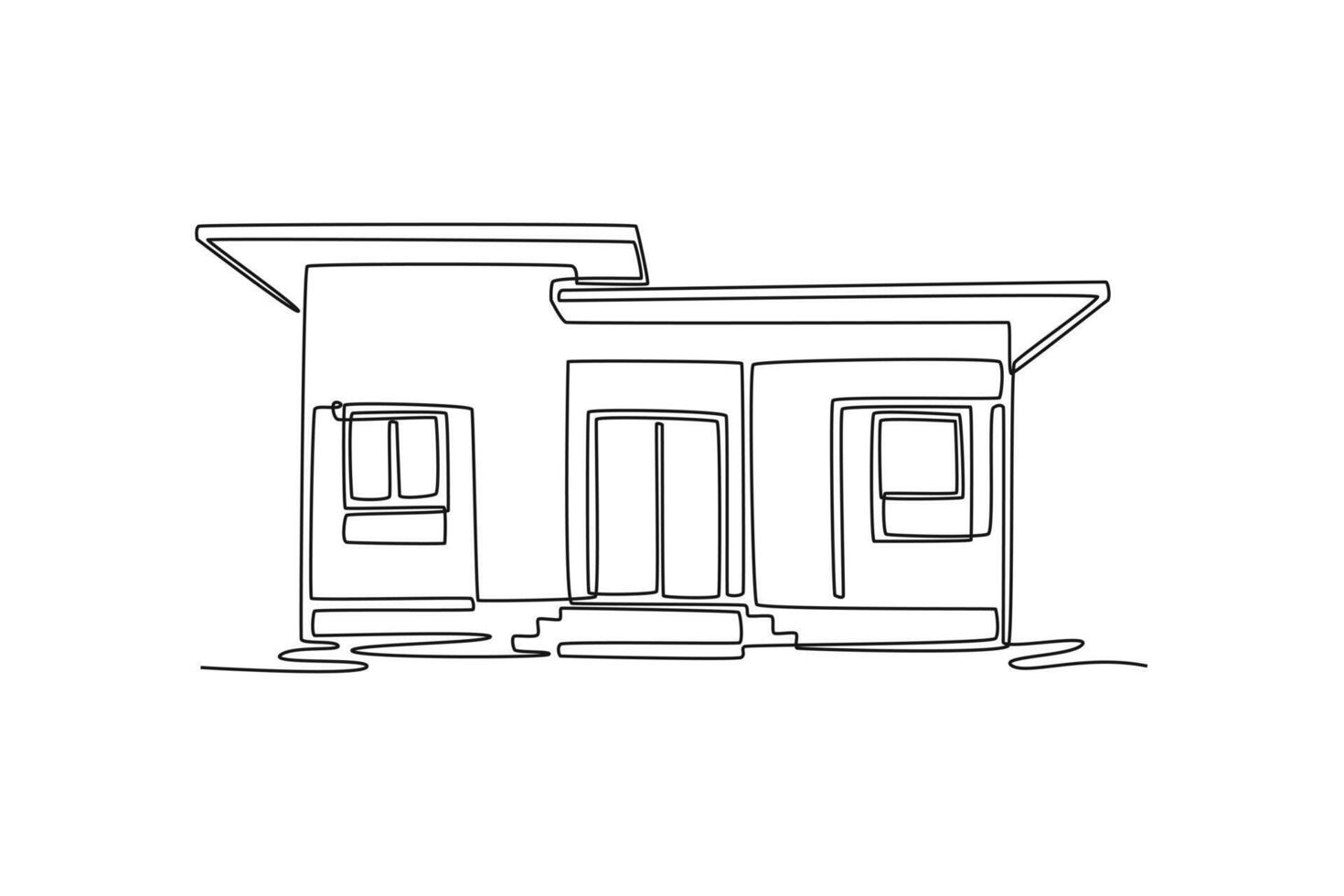 small house. real estate. Real Estate concept. Single line draw design. graphic illustration vector
