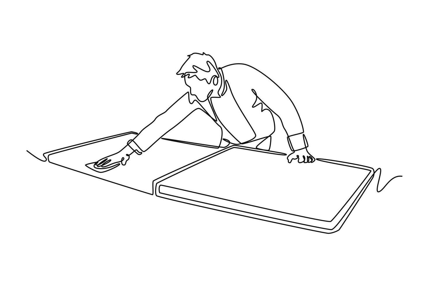 Kitchen hygiene. Chef activity concept. Single line draw design. graphic illustration vector
