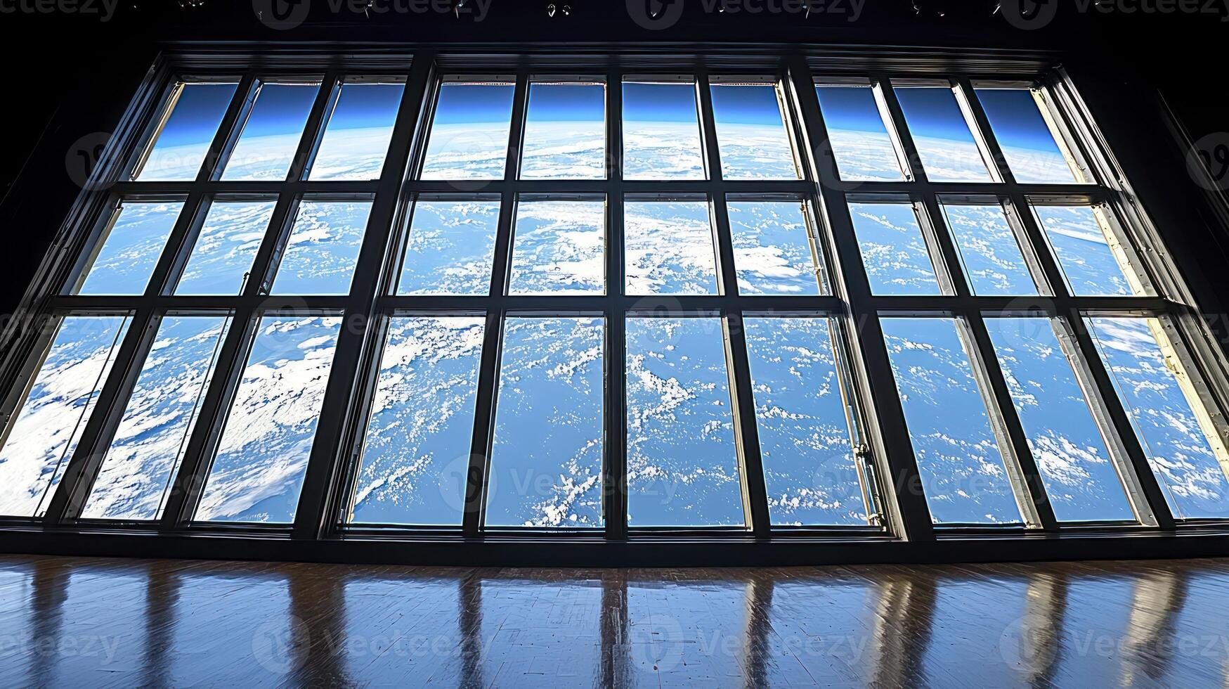 The view from the window of the space station photo