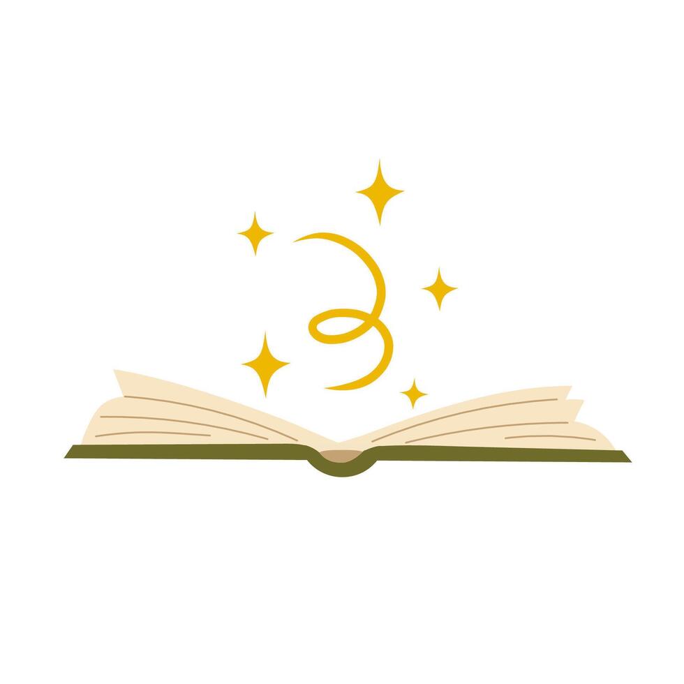 Book of magic spells, fairy tales or games about witchcraft, ancient volumes with esoteric recipes and mystical charms. Hand drawing style vector