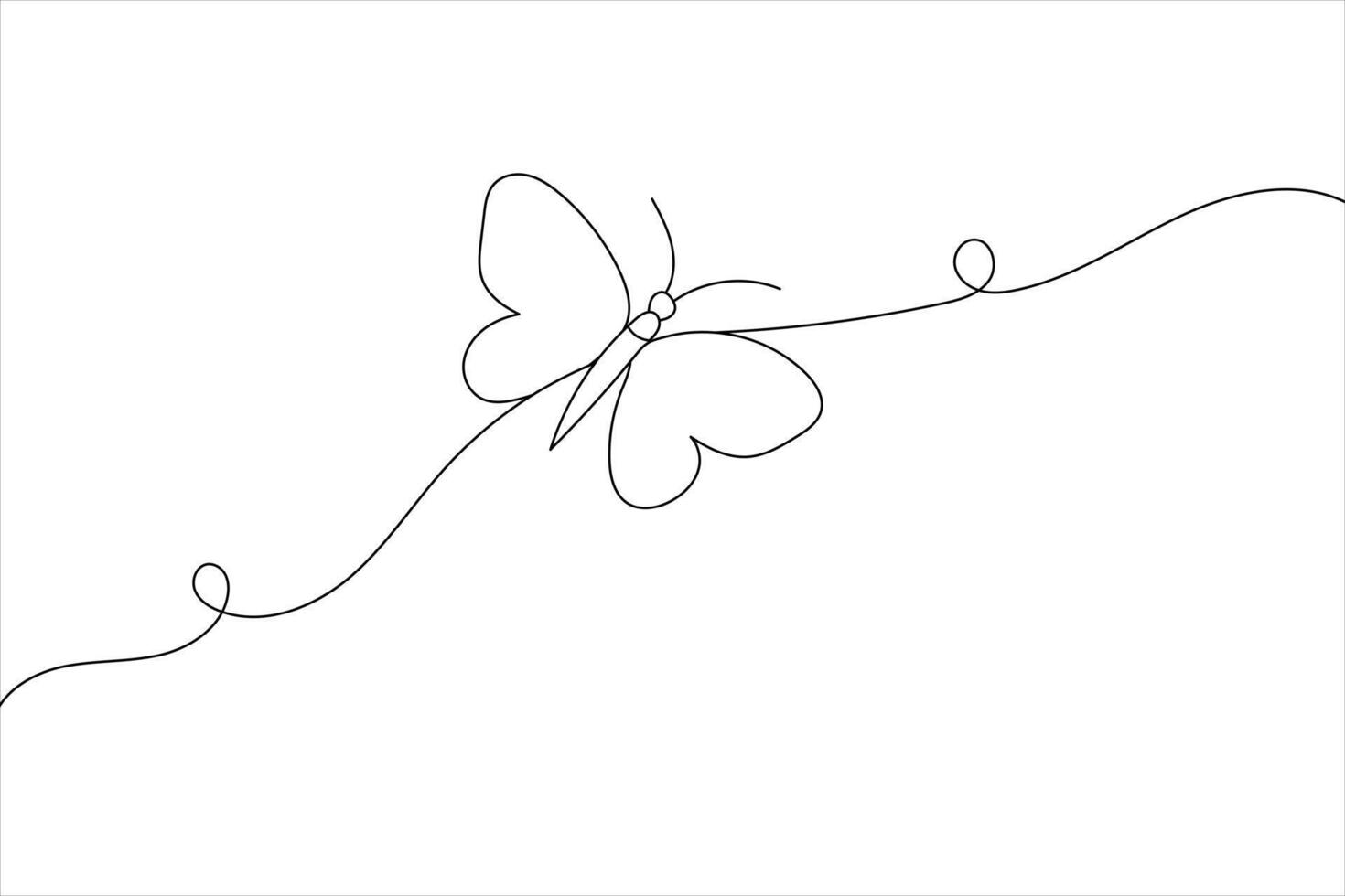 Minimalist Butterfly Line Simple Outline Illustration Design vector