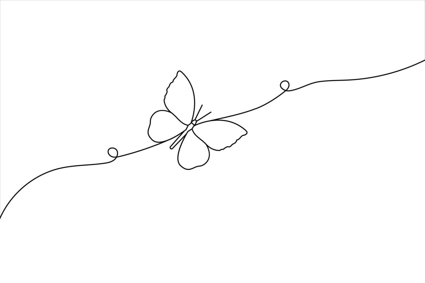 Minimalist Butterfly Line Art Simple Outline Illustration Design Art Illustration vector