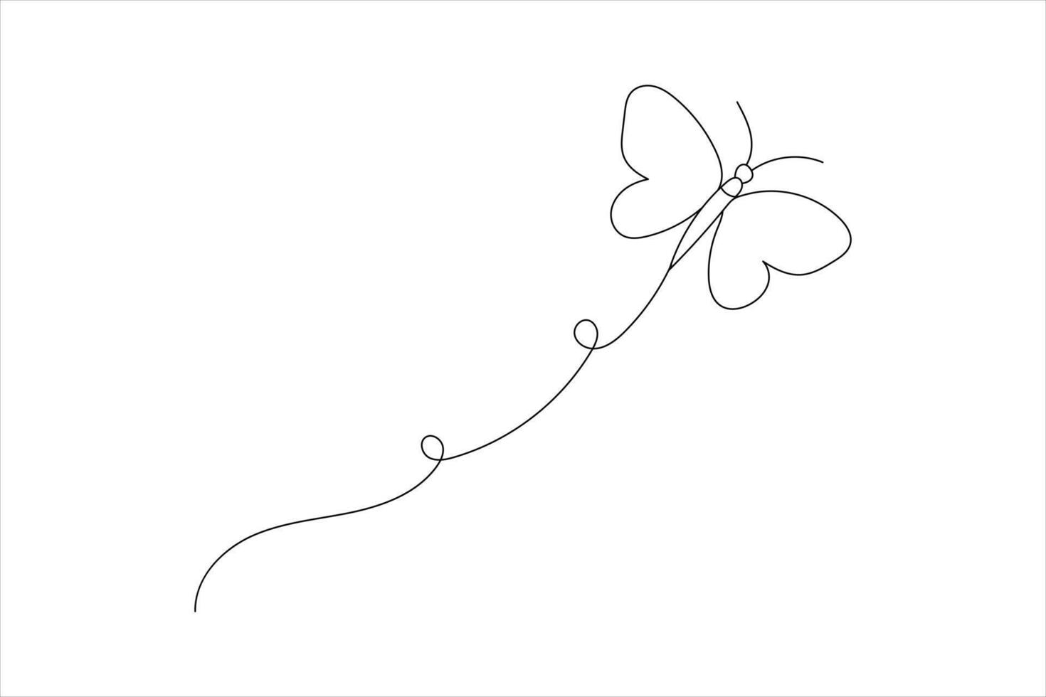 Minimalist Butterfly Line Art Simple Outline Illustration vector