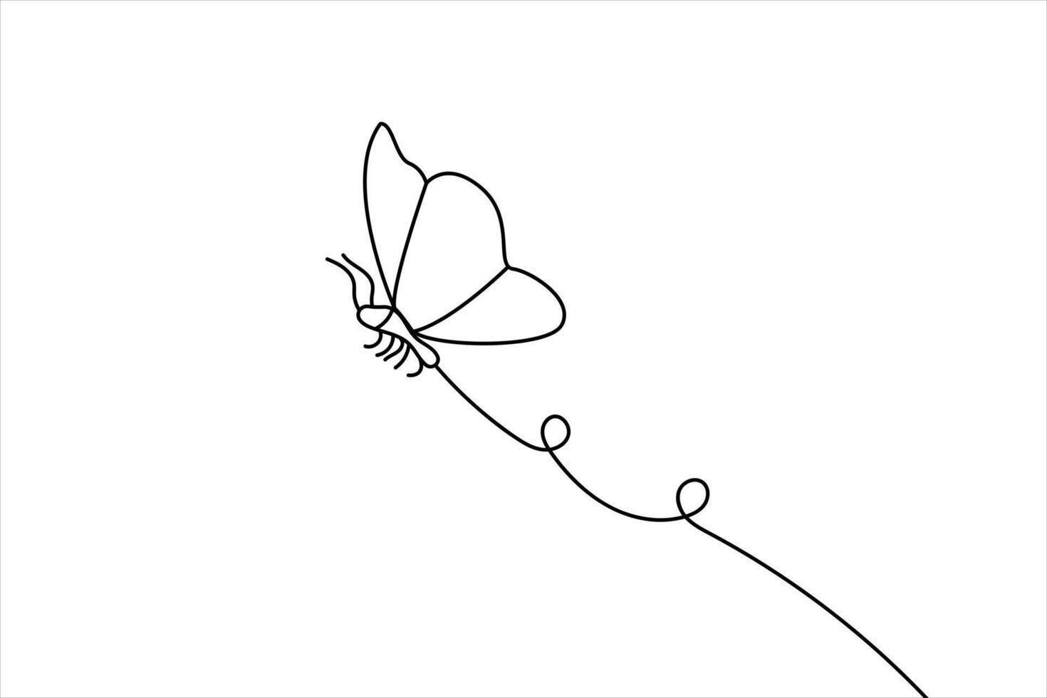 Minimalist butterfly line art simple outline design illustration design line art vector