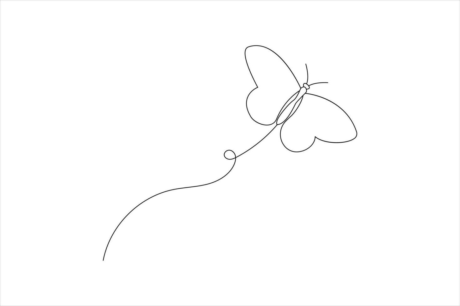Minimalist Butterfly Line Art Simple Outline Illustration Butterflay Design vector