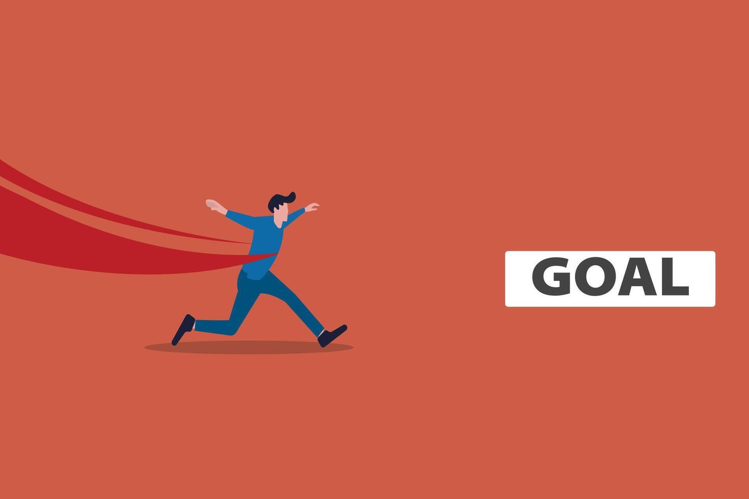 Businessman on the finishing line in competition. concept of winner, achievement, and opportunity vector