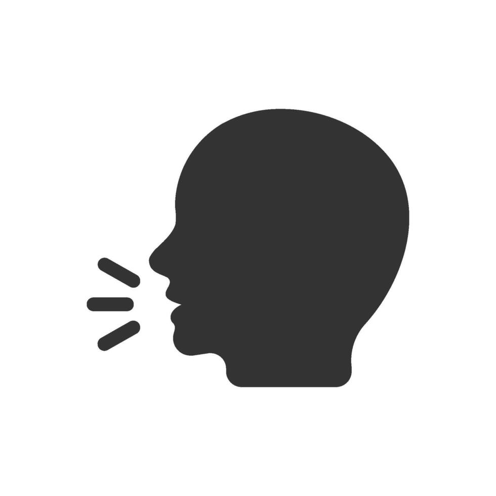 Speaking icon. suitable for various design projects related to communication, talking, and voice vector