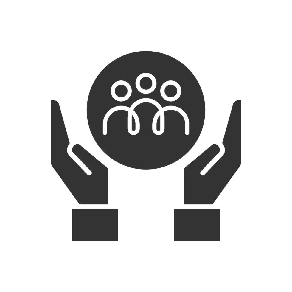 Community support and care icon. This can be used in various design projects related to social responsibility, togetherness, teamwork, loyalty, charity, insurance, protection or helping others vector