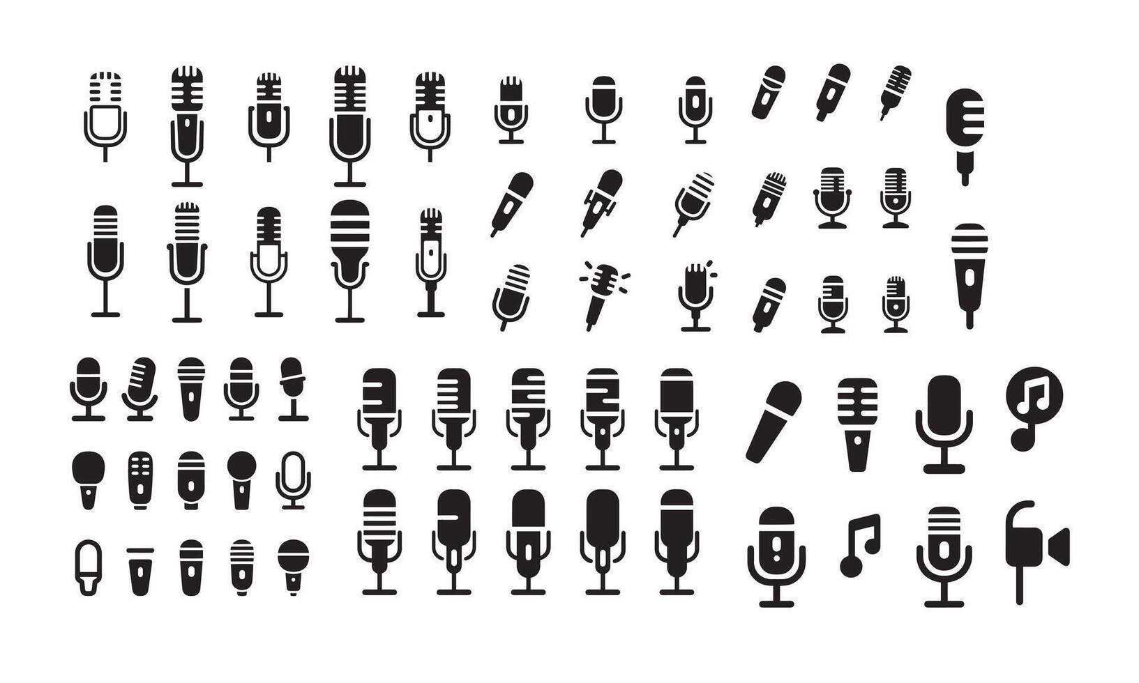 Microphone Icon. variant microphone icon. Karaoke mic. Podcast microphone. web and mobile icons, vector