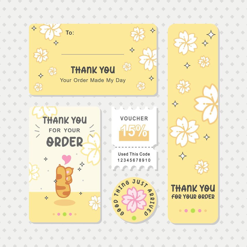 a set of greeting card for business stationery kit vector
