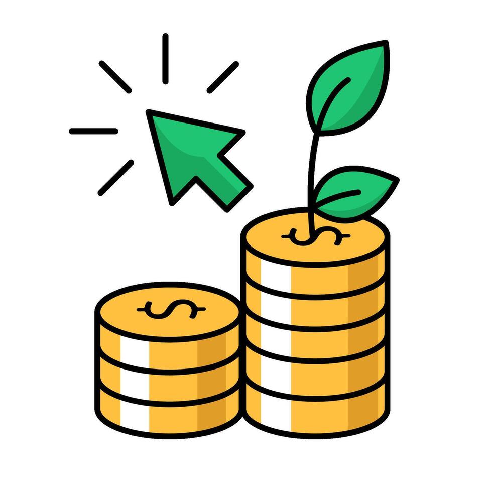 Click Money Growth Investment Icon vector